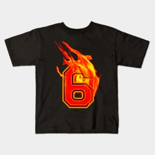 Burning Hot Sports Letter 6 Kids T-Shirt